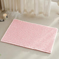 TYUU Light Peachy Pink Bathroom Rugs, Waffle Bath Mat Non Slip Washable Quick Dry Cute Bath Mat Boho Farmhouse Bathroom Decor, 30"x20" Light Peachy Pink