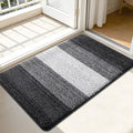 Kitinjoy Indoor Outdoor Door Mat, 44x32 Non-Slip Absorbent Dirt Trapper, Low-Profile Washable Inside Entrance Front Floor Mat, Sturdy Soft Entry Doormats for Entryway, Grey
