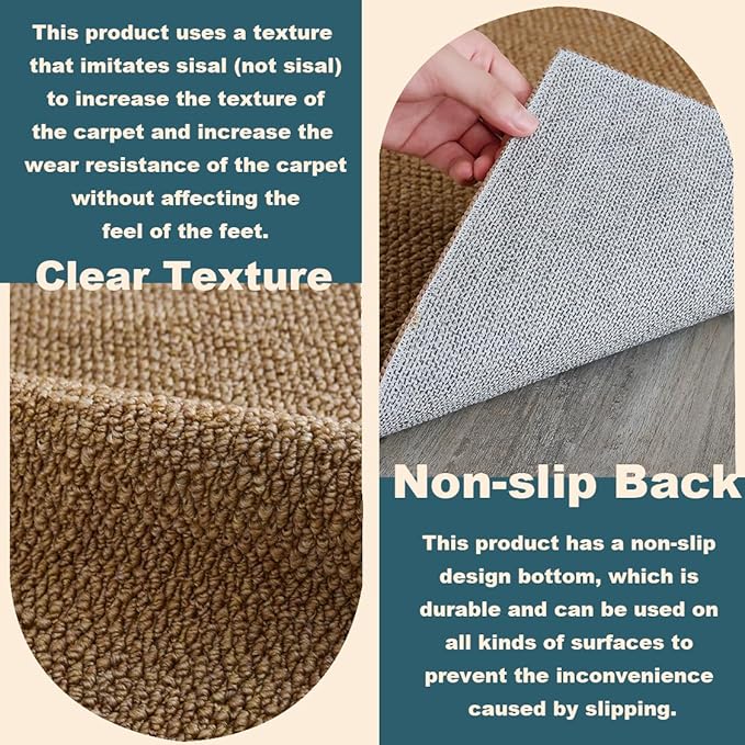 CHAMPLANT Runners Area Rug for Hallways 3x10 Feet Brown Washable Kitchen Runner Non Slip Hall Runners Entryway Runner Rugs Floor Carpet for Indoor Backdoor Bedroom Kitchen