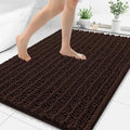 Smiry Bathroom Rugs Mat 71x47, Extra Soft Absorbent Chenille Bath Rugs, Non Slip Rubber Backing Machine Washable Quick Dry Bath Mats for Bathroom Floor, Tub, Shower, Home Decor Accessories, Brown