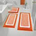 Pauwer Bathroom Rugs Sets 3 Piece Bathroom Shower Rugs with U-Shaped Contour Toilet Mat Absorbent Microfiber Plush Bath Mats Non Slip Bath Rugs Machine Washable Shaggy Bath Floor Mats