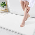 Smiry Memory Foam Bath Mat 34x21, Extra Soft and Absorbent Bathroom Mats, Non Slip Washable Carpet for Floor, Shower and Tub, White