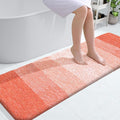 OLANLY Bathroom Runner Rugs Mat 59x20, Extra Soft Absorbent Microfiber Bath Rugs, Rubber Backing, Quick Dry, Washable Long Bath Mats for Bathroom Floor, Tub and Shower, Home Decor Accessories, Coral