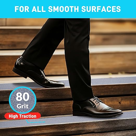 Lifegrip Anti Slip Traction Tape, 4 Inch x 38 Foot - Best Grip, Friction, Abrasive Adhesive for Stairs, Tread Step, Indoor, Outdoor, Grey (4" X 38')