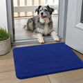 Smiry Dog Door Mat for Muddy Paws 24x16, Absorbent Dirt Trapper, Non-Slip Washable Chenille Entryway Rug for Inside Floor, Royal Blue, Classic Solid