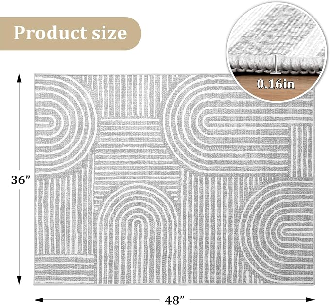 Office Chair Mat for Hardwood Floor, 48"x36" Easy Glide Computer Desk Mat Protector for Rolling Chair Under Desk Rug Nonslip Backing, Machine Wash (Modern)