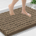 Smiry Bathroom Rugs Mat 30x18, Extra Soft Absorbent Chenille Bath Rugs, Non Slip Rubber Backing Machine Washable Quick Dry Bath Mats for Bathroom Floor, Tub, Shower, Home Decor Accessories, Camel