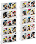 upsimples 10 Pack Acrylic Shelves Wall Organizer and Storage, 15" Display Shelf for Figure, Toy Cars, Perfume, Kids Bookshelf for Bedroom, Nursery, Craft Room, Clear
