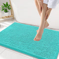 Smiry Luxury Chenille Bathroom Rugs 34x21, Extra Soft and Absorbent Shaggy Bath Mat, Machine Washable, Non-Slip Plush Carpet Runner for Tub, Shower, and Floor, Home Decor Accessories, Turquoise