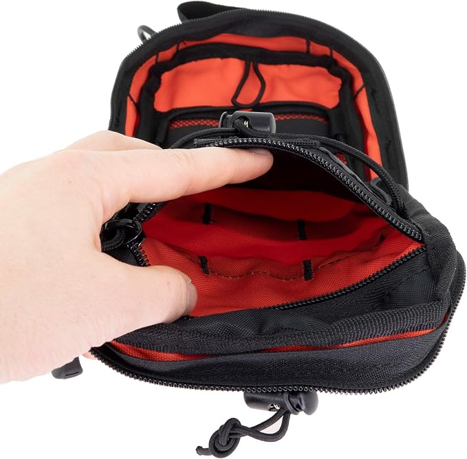 LINE2design First Aid (Ifak) Pouch EMS Bag - EMT Emergency Medical Trauma Pack Bags Tactical EDC Rescue Utility Gear IFAK Bags for Hiking Stop Bleeding Includes USA Patch - Orange