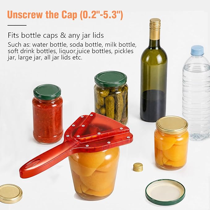 Uinxan Jar Opener for Weak Hands & Seniors with Arthritis - Handheld Manual | Effortlessly Opens Stubborn Screw Lids & Bottle Caps. 304 Stainless Steel. Durable. Patented Kitchen Gadget (Purple)
