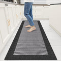 StepRite Kitchen Rugs, Kitchen Mats for Floor, 60"x20" Non-Slip Machine-Washable Kitchen Throw Rug, Absorbent Runner Rugs Office, Sink Standing Desk Mat, Decor Carpet, Black