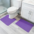 Bosap Bathroom Rugs Set 2 Pieces,Thin Bathroom Mats,Toilet Rugs,Quick Dry,Non-Slip,Machine Washable,Low Pile,Absorbent Bath Mats,Shower,Sink,Home Decor Accessories.Purple,1'5"x2'3"+1'8"x2" U Shape