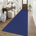KOZYFLY Cotton 3x12 Runners Rugs for Hallway, Long Washable Runner Rug, Woven Non Slip Kitchen Runner, Braided Entryway Rug, Floor Carpet for Entry, Aisle, Hall, Royal Blue/Navy