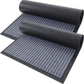 OLANLY Front Door Mat Indoor Outdoor Entrance, 2-Pack 29.5 x 17 Inch, Waterproof Heavy Duty Doormat, Fade Resistant, Low Profile, Easy Clean Patio Porch Welcome Floor Mats for Entry, Ash Grey