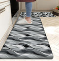 weesire Kitchen Mats for Floor Modern Abstract Kitchen Rugs Grey Stripe Anti Fatigue Kitchen Mats Waterproof Floor Mats Cushioned Non-Skid Standing Mats for Kitchen, Set of 2,17.3 x 28+17.3 x 47