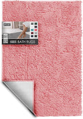 Hearth & Harbor Bathroom Rugs, Chenille Bath Mat - Machine Washable Bath Mats for Bathroom Non-Slip Backing Rubber, Quick Dry Bathroom Mat, 24 x 36 - Pink