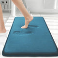 Smiry Memory Foam Bath Mat 30x20, Extra Soft and Absorbent Bathroom Mats, Non Slip Washable Carpet for Floor, Shower and Tub, Peacock Blue