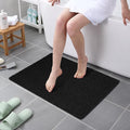 HITSLAM Non Slip Bathtub Mat 24 x 32 Inch, Extra Long Bath Mat for Tub, Soft PVC Loofah Shower Floor Mat with Drain, Quick Drying Bathroom Tub Mat for Wet Area, Without Suction Cup, Black