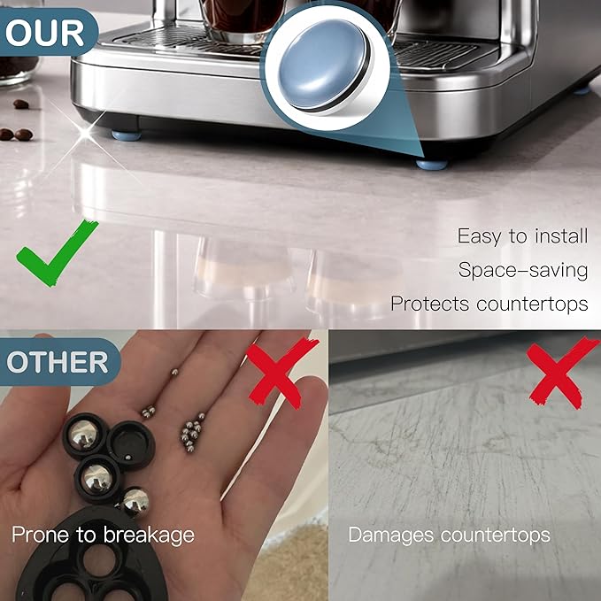 Appliance Sliders for Kitchen 24 PCS Self-Adhesive Small Kitchen Finds Appliance Slider Hacks Easy to MovIing & Space Saving Must Have Home Gadgets Mixer Accessories for Countertop