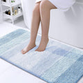 OLANLY Bathroom Runner Rugs Mat 44x24, Extra Soft Absorbent Microfiber Bath Rugs, Rubber Backing, Quick Dry, Washable Long Bath Mats for Bathroom, Tub and Shower, Home Decor Accessories, Light Blue