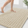 Smiry Bathroom Rugs Mat 40x32, Extra Soft Absorbent Chenille Bath Rugs, Non Slip Rubber Backing Machine Washable Quick Dry Bath Mats for Bathroom Floor, Tub, Shower, Home Decor Accessories, Sand