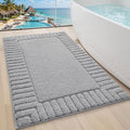LUMI Bathroom Rugs Non Slip with Rubber Backing, Extra Soft Plush Microfiber Bath Rug Absorbent, Machine Washable Bath Mat Quick Dry for Tub, Shower, Hotel, Light Grey, 24"x36"