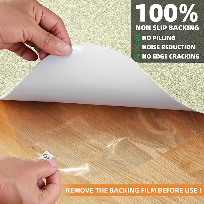Office Chair Mat for Hardwood Floors 48"x36", Durable Non-Slip Large Tile Floor Protector, Anti-Scratch Thick Heavy-Duty Recyclable Gliding Desk Mats for Computer Rolling Chairs, Off White