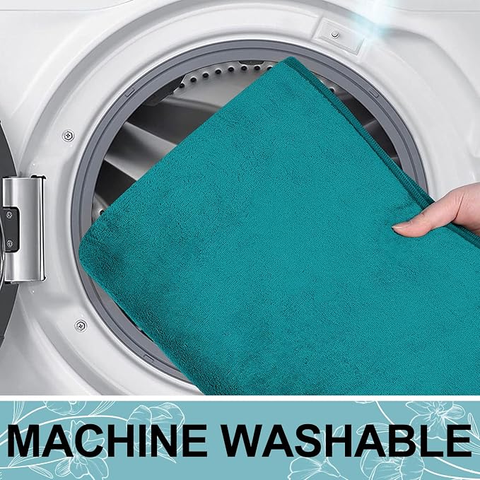 Smiry Memory Foam Bath Mat 24x16, Extra Soft and Absorbent Bathroom Mats, Non Slip Washable Carpet for Floor, Shower and Tub, Teal