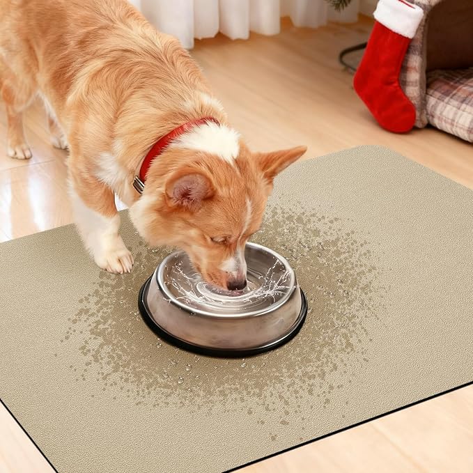 ACCUMTEK Non Slip Bath Mat, Thin Bathroom Rugs Fit Under Door, Quick Dry Bath Mats, Machine Washable Bath Rugs for Bathroom, Bathtub & Kitchen, Camel/Upgraded Solid/24 x17