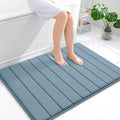 OLANLY Memory Foam Bath Mat 40x32, Super Soft Absorbent Bathroom Rugs, Quick Dry, Machine Washable Shower Floor Rugs, Bathmat Carpet, Bathroom Home Decor Accessories, Airy Blue