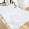 OLANLY Thick Large Bathroom Rugs 70x46, Extra Soft Absorbent Chenille Bath Rugs, Rubber Backing, Machine Wash Dry, Bath Mats for Bathroom Floor, Tub and Shower, Home Decor Accessories, White