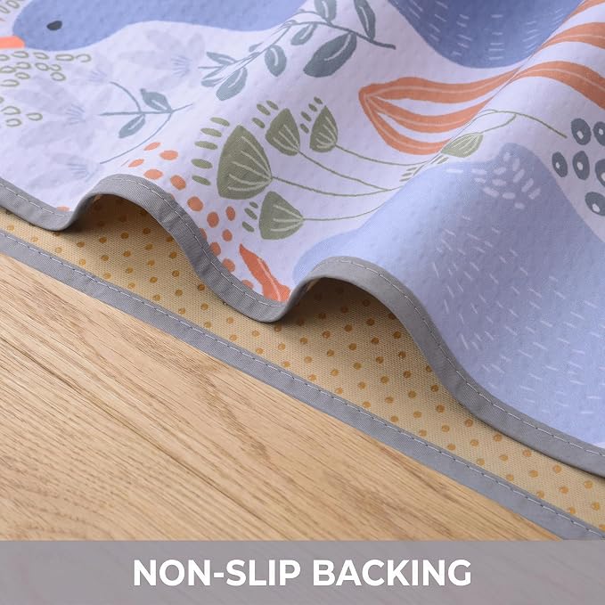 Splat Mat for Under High Chair/Arts/Crafts, Waterproof and Anti-Slip Splash Mat Floor Protector, Washable Highchair Floor Mat, 51 Inch Reusable Messy Mat and Baby Feeding Table Cloth