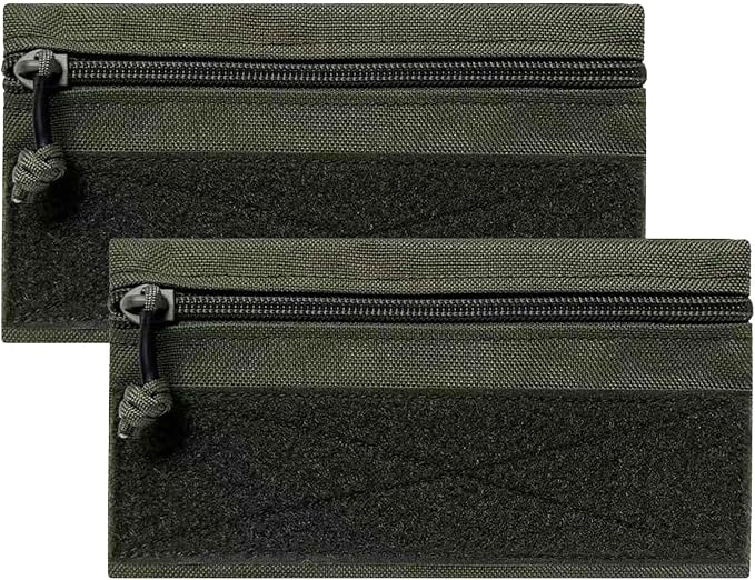 Tactical Admin Zipper Pouch with Hook and Loop, Carry On Bag Insert EDC Organizer Utility Storage Pocket Wallet for Snack Backpack Accessories Chest Ring
