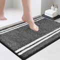 PURRUGS Bathroom Rug Non-Slip Machine Washable 20" x 30", Super Absorbent and Quick Dry Shaggy Microfiber Bath Mat, Extra Soft and Plush Bath Rug for Bathtub, Shower, and Sink, Charcoal