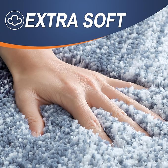 OLANLY Large Bathroom Rugs Mat 50x30, Extra Soft Absorbent Microfiber Bath Rugs, Rubber Backing, Quick Dry, Washable Bath Mats for Bathroom Floor, Tub and Shower, Home Decor Accessories, Airy Blue