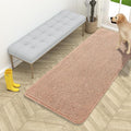 OLANLY Dog Door Mat for Muddy Paws 54x24, Absorbs Moisture and Dirt, Absorbent Non-Slip Washable Doormat, Quick Dry Chenille Mud Mat for Dogs, Entry Indoor Entryway Carpet for Inside Floor, Peach