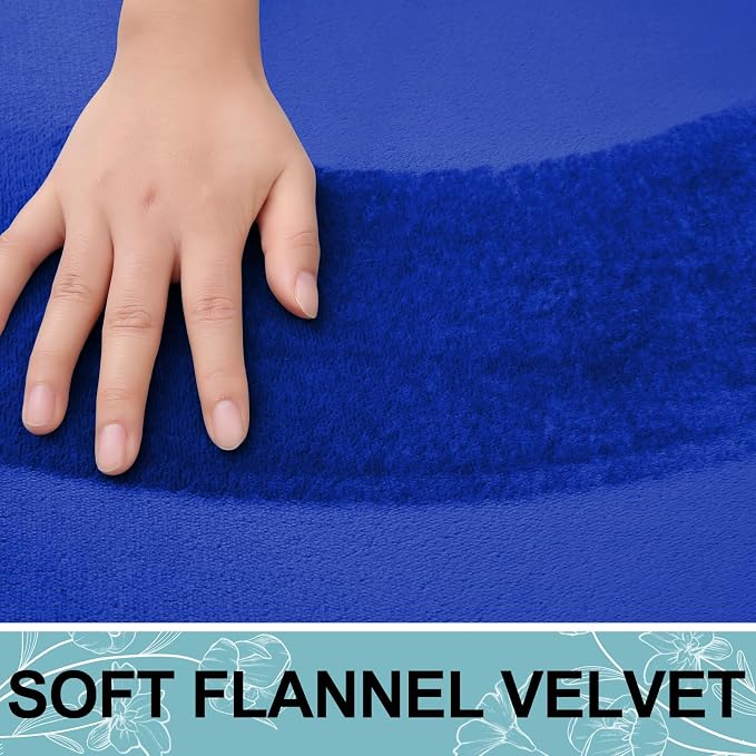 Smiry Memory Foam Bath Mat 24x16, Extra Soft and Absorbent Bathroom Mats, Non Slip Washable Carpet for Floor, Shower and Tub, Royal Blue
