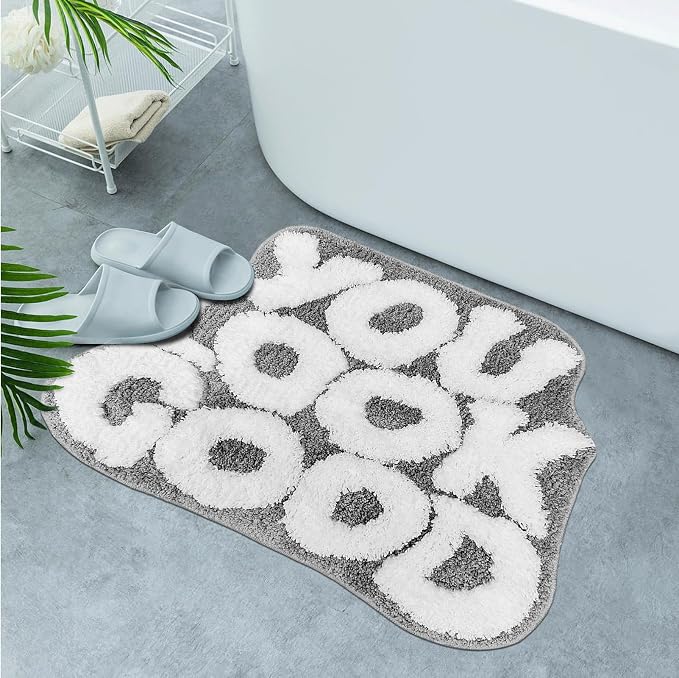 You Look Good Bath Mat Cute Bathroom Rugs, Grey Kitchen Rugs Door Mats Soft & Absorbent Plush Coral Fabric, Cool Funny Indoor Welcome Mats Home Carpets Non-Slip Washable 25”x21”