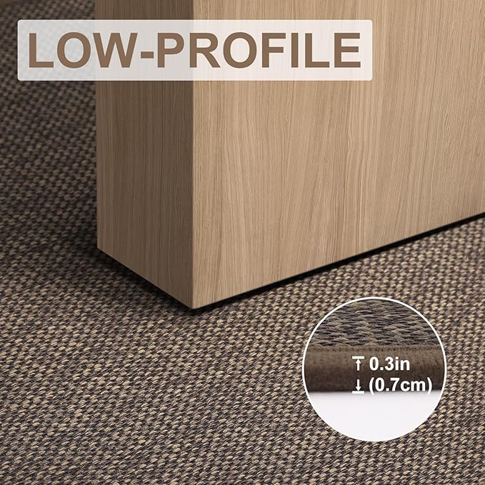 LEKEEPGO Long Door Mat 24"x59", Non Slip Door Mat Indoor Entrance, Rubber Backing Front Indoor Doormat Washable Absorbent Low-Profile Entryway Entry Resist Dirt Inside Hallway Door Mats, Brown