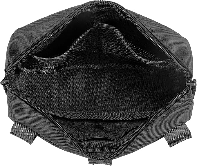 FRTKK Tactical Molle Admin Pouch Utility Laser Cut EDC Tool Pouch Bag Horizontal Modular Pouches Include US Flag Patch and Keychain