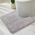 TYUU Toilet Rug, Ultra Soft Toilet Rugs U Shaped Machine Washable Non Slip Absorbent Quick Dry Toilet Mat with Rubber Backing, Light Grey 20" x 24" U Shape