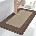 anllugs Bathroom Rugs 30" x 46", Non-Slip Extra Soft Absorbent Bath Rugs, Machine Washable Quick Dry Bath Mats for Bathroom Floor, Shower, Bathtub and Sink, Taupe & Dark Brown