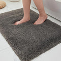 ILANGO Dark Gray Bathroom Rugs 36" × 24" Non Slip & Super Absorbent Extra Thick Soft, Washable Bath Mat for Floor, Microfiber Plush Shaggy Bath Rug with Rubber for Bathtub Shower Room Sink
