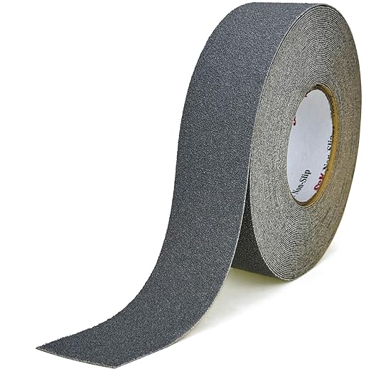 S&X Gray Anti Slip Tape 2 Inch x 60 FT Roll, Grit 60 Ultimate Non-Slip Skid Grip Tape for Outdoor Stairs, Wooden Steps & Exterior Grips Waterproof, Extra-Durable, Long-Lasting