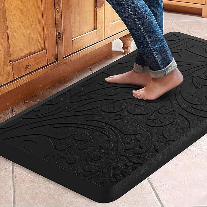 KMAT Kitchen Mat Cushioned Anti-Fatigue Floor Mat Waterproof Non-Slip Standing Mat Ergonomic Comfort Floor Mat Rug for Home,Office,Sink,Laundry,Desk 39"(L) x 20"(W),Black