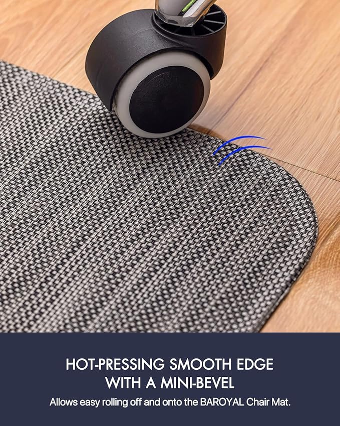 BARoyal Office Chair Mat for Hardwood Floor Under Desk Computer Rolling Chair Mat for Wood/Tile Floor Non-Slip Heavy Duty Desk Rug PVC Plastic Hard Floor Protector 46"x 60" (Gray)