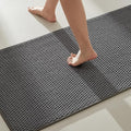 TYUU Bathroom Rugs Non Slip Washable, Super Absorbent Thin Bath Mat Quick Dry Low Pile Bathroom Rug, Dark Grey 20"x48"