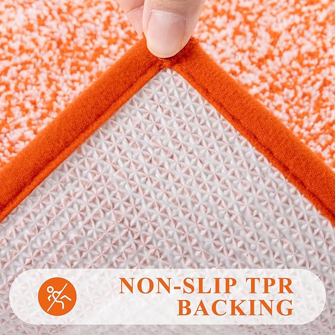 Pauwer Bathroom Rugs Sets 3 Piece Bathroom Shower Rugs with U-Shaped Contour Toilet Mat Absorbent Microfiber Plush Bath Mats Non Slip Bath Rugs Machine Washable Shaggy Bath Floor Mats