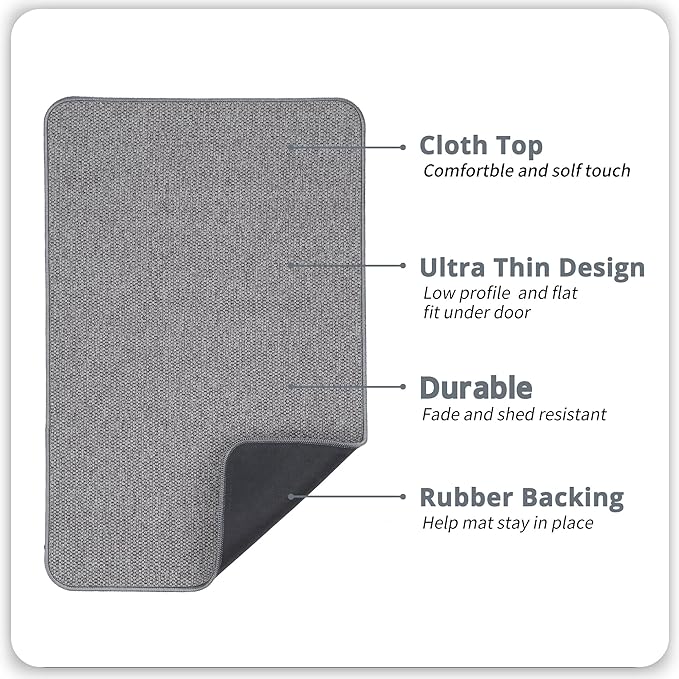 Bosap Bathroom Rugs Set 2 Pieces,Thin Bathroom Mats,Toilet Rugs,Quick Dry,Non-Slip,Machine Washable,Low Pile,Absorbent Bath Mats,Shower,Sink,Home Decor Accessories.Grey,1'5"x2'3"+1'8"x2" U Shape